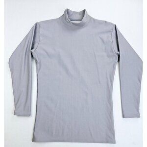 Under Armour Size XL Women's Gray Compression Coldgear Turtleneck Logo Athletic